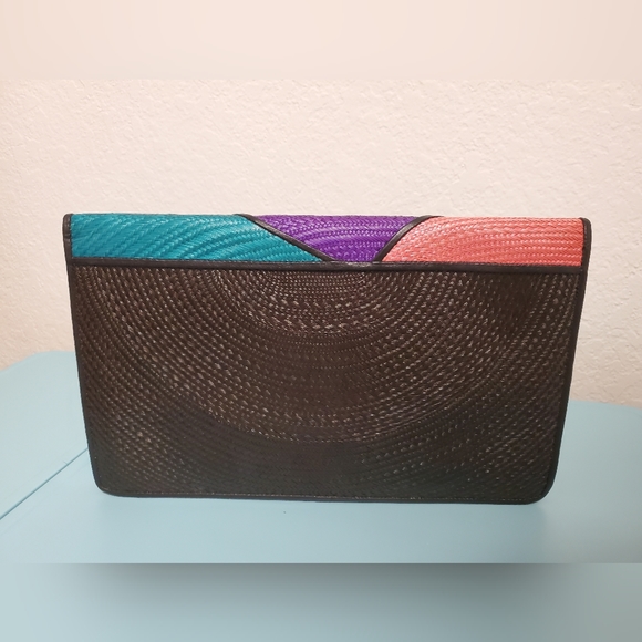Cora Jacobs Retro Multi Color Clutch Purse - Picture 4 of 7